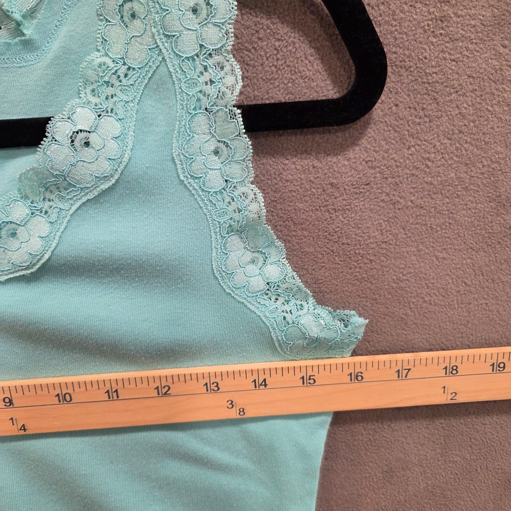 Karen Scott Lace‎ Trim Cami Tank Top Womens Size SP Preppy Y2K - Picture 5 of 6
